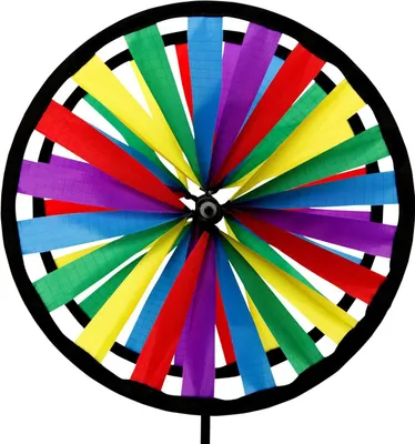 Produktbild von Wolkenstürmer Windspiel Windrad Duo 20cm (bunt) - farbenfrohes Chinarad als Deko für den Garten, Balkon oder Terrasse
