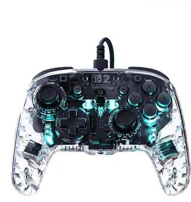 Produktbild von Turtle Beach Afterglow Transparent Kabelgebundener RGB-Gaming-Controller Offiziell lizenziert für Nintendo Switch 2, Gamepad, Nintendo Switch, Nintendo Switch 2, Nintendo Switch OLED, Schaltfläche Zurück, D-Pad, Rot/Grün/Blau, Kabelgebunden, USB