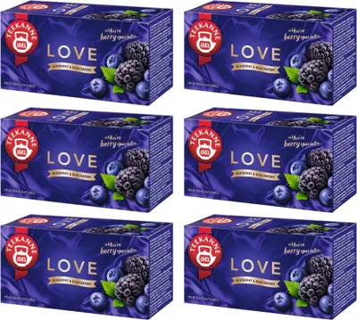 Produktbild von Teekanne Love Tee Blaubeere Brombeere 6x 20 Teebeutel - Früchtetee mit Stevia