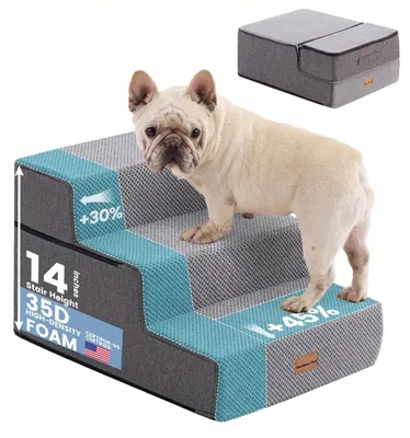Immagine prodotto di Scaletta per cani Rampa per animali domestici Rampa per cani - 3 gradini - Antiscivolo - Impermeabile - Da 35 a 46 cm