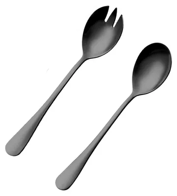 Salatbesteck-Set 2-teilig, schwarz, spülmaschinengeeignet