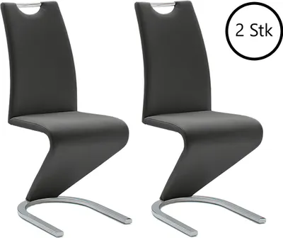 Produktbild von Esszimmerstuhl >Pupik I< (2er Set) in Schwarz aus Metall, 45x102x62cm (BxHxT)