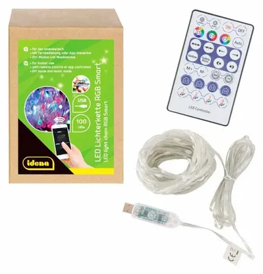 Obrázek produktu pro Idena 30521 Idena 100er Smart LED Lichterkette transparent 12,0 m