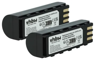 Produktbild von vhbw 2x Akku kompatibel mit Symbol LS3478ER, LS3578, DSS3478, LS3478, MT2000, DS3578, MT2070, DS3478 Barcodescanner POS (2600 mAh, 3,7 V, Li-Ion)