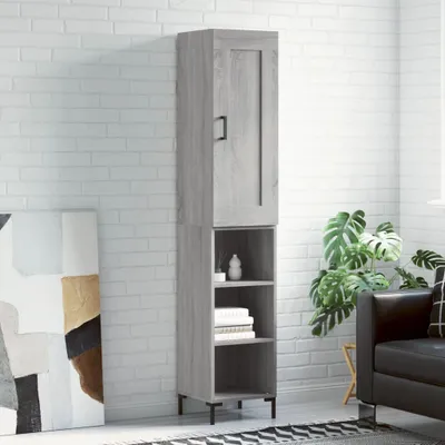 Immagine prodotto di vidaXL Credenza Grigio Sonoma 34,5x34x180 cm Materiale a base di legno