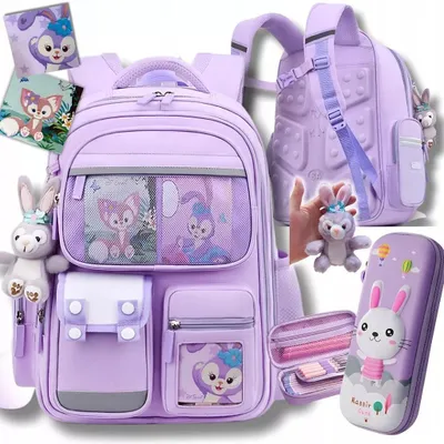 Immagine prodotto di Zaino scuola borsa satchel scuola bambini ragazze coniglio viola