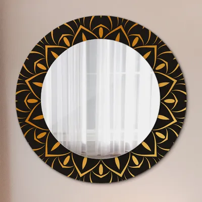 Produktbild von Ø60cm Modern Spiegel - Wandspiegel Wandmontage- Schlafzimmer - gold mandala