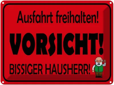 Produktbild von vianmo Blechschild 30x40 cm Ausfahrt freihalten biss. Hausherr Warnschild Hinweisschild Sicherheit Vorsicht