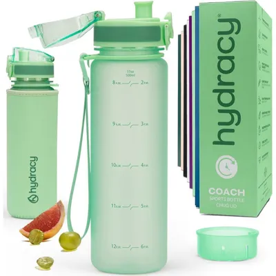 Produktbild von Trinkflasche mit Fruchteinsatz 500ml BPA-frei Zeitmarkierung Auslaufsicher Kondensationsfrei Aqua Grün