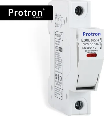 Produktbild von Protron DC LED Sicherungshalter Sicherungseinsatz 10x38 für Solar PV Photovoltaikanlagen 10A-30A E30LP1 = 1-polig, 0% MwSt.
