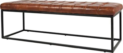 Produktbild von FURNLUX Bank Avola Hellbraun Und Schwarz 140cm / Hauptfarbe: Braun / Abmessungen: 140 x 45 x 45 cm