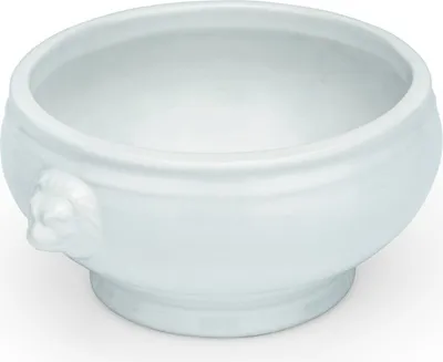 Zdjęcie produktu dla Kubek na zupę z głową lwa 450 ml, biały, porcelana, kubek na zupę