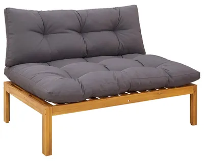 Produktbild von vidaXL Mittelsofa Einheit Natürlich und Dunkelgrau Akazienholz