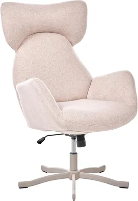 Imagen del producto de Sillón tapizado en tela color beige, giratorio, con respaldo alto. Sillón giratorio modelo Sonderby