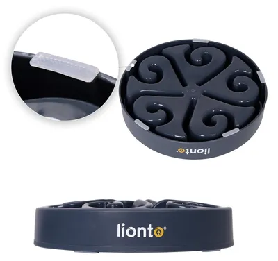 Immagine prodotto di ciotola anti-serpente lionto per cani e gatti con piedini antiscivolo, lavabile in lavastoviglie e robusta, 20 cm, grigio