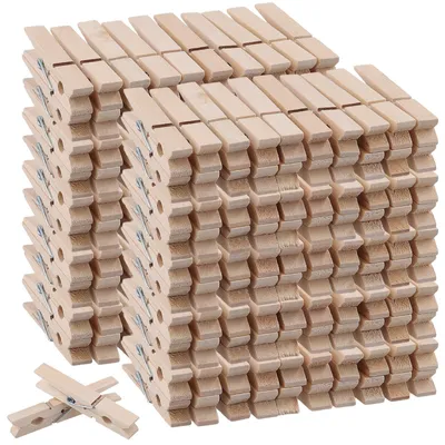 Produktbild von Holz-Wäscheklammern 300 Stück - Birkenholz - 7,2 cm - Klammern für Basteln - Dekorationen - Hohe Qualität