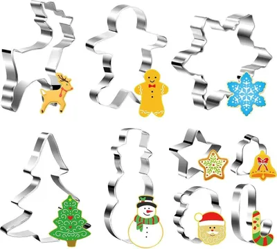 Image de Joyoldelf Noël Set emporte-pièces acier inoxydable biscuits fondant pain sandwich