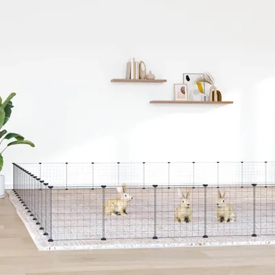 Obrázek produktu pro vidaXL 60dílná klec pro domácí mazlíčky s dvířky černá 35x35 cm ocelová