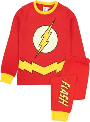 Produktbild von The Flash - Schlafanzug, Leuchtet im Dunkeln für Kinder NS6549 (116) (Rot/Gelb)