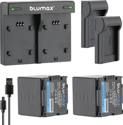 Produktbild von 2x Akku + Lader für Panasonic CGA-DU21 CGA-DU12,CGA-DU14,CGR-DU06 2200 mAh