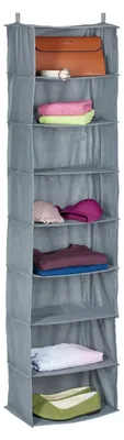 Hängender Organizer 8 Fächer, 140x36x20 cm, Stoff, Grau