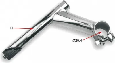 Zdjęcie produktu dla Wspornik kierownicy rowerowej V BIKE 45° - 100 mm chromowany