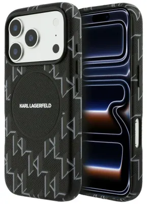 Obrázek produktu pro Pouzdro Karl Lagerfeld s monogramovým logem a MagSafe pro iPhone 17 Pro, černé