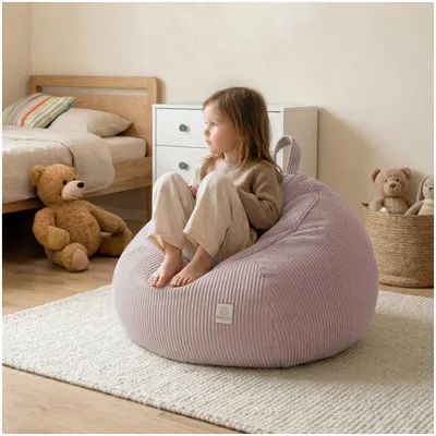 Produktbild von Spielzeug Aufbewahrungssack 2-in-1, für Kinderzimmer, Cord, mit Reißverschluss, waschbar, grau