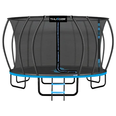 Produktbild von THUNDER® | ULTRA 16FT BLUE | zahradní trampolína 488 cm | bezpečnostní síť uvnitř | 108 tvrzených pružin | nosnost 150 kg | modrá