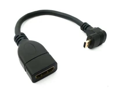 Produktbild von SYSTEM-S HDMI 1.4 Kabel 20 cm Buchse zu Micro Stecker Adapter Winkel in Schwarz
