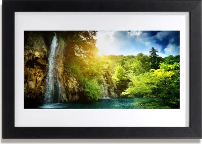 Produktbild von Bild 30x20 MDF-Rahmen Wandkunst Wasserfall Bäume Landschaft