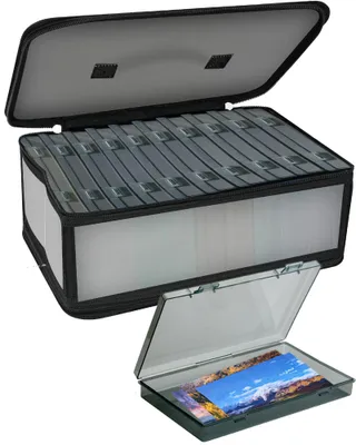 Produktbild von Fotoaufbewahrungsboxen mit Griff - 10 schwarze Fotohalter
