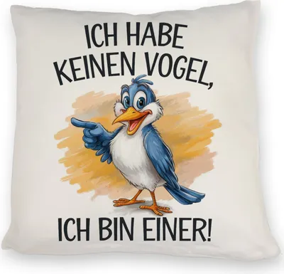 Produktbild von Cartoon Vogel Ich bin ein Vogel Kissen