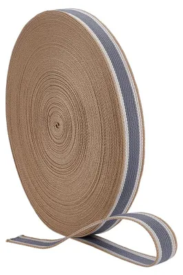 Gurtband Polykatoen 10 m x 32 mm gestreift Kaki