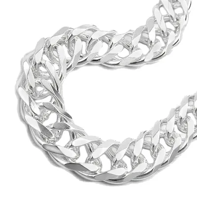 Produktbild von Armband 11x3,5mm Zwillingspanzer Silber 925 21cm