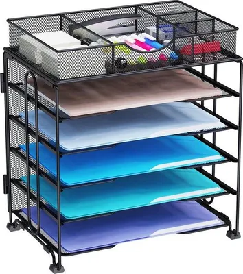 Produktbild von Famanu Briefablage Stapelbar, 5 Fächer, Mit Schublade, Für Dokumente, Briefe, Papier