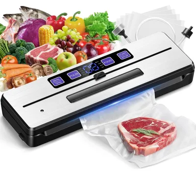 Immagine prodotto di Sigillatrice per alimenti sottovuoto - Doppia saldatura - 80 kPa - 7 modalità - Pellicola