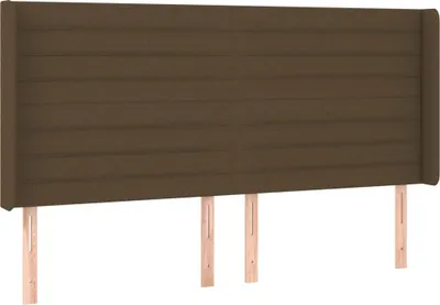 Produktbild von vidaXL Kopfteil mit Ohren Dunkelbraun 203x16x118/128 cm Stoff