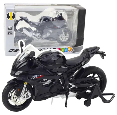 Zdjęcie produktu dla Metalowe światła motocykla sportowego Brzmią na czarno S1000 1:12