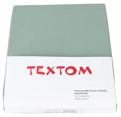 Produktbild von Textom Spannbettlaken Jersey Grün 90x200 cm Baumwolle