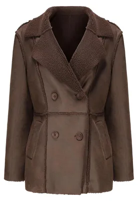 Imagen del producto de Chaqueta de imitación ante para mujer – Gabardina de corte medio, ideal para el invierno