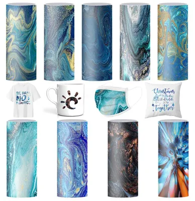Sublimationspapier 9 Blatt Tie Dye 11,5x30,5 cm für Cricut Joy