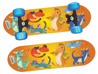 Image de Elzusha - Planche de skateboard en bois avec motif de dragon pour enfants