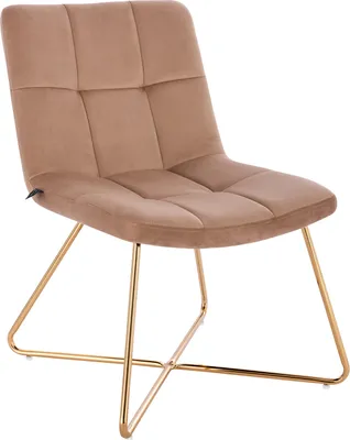 Produktbild von SVITA LYNN Loungesessel Cocktailsessel Clubsessel Polsterstuhl ohne Armlehnen Goldene Beine Samt-Polster Beige