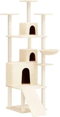 Imagen del producto de Árbol para gatos de 175 cm de altura, con 3 escondites y cuerda de sisal