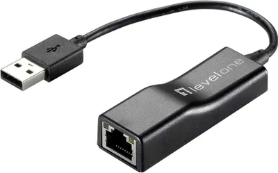 Zdjęcie produktu dla LevelOne USB-0301, Przewodowa, RJ-45, USB, 100 Mbit/s, Czarny