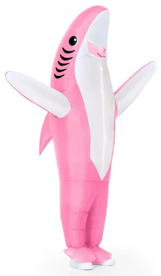 Aufblasbares Haikostüm für Kinder, Halloween, Rosa