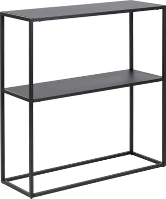 Produktbild von Schwarzes Newton Regal mit 2 Regalböden, 81 cm hoch, 26 cm breit, 26 cm tief