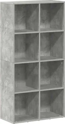 Produktbild von vidaXL Bücherregal/Sideboard Betongrau 66×30×130 cm Holzwerkstoff