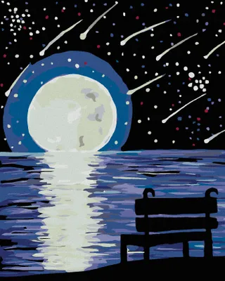 Produktbild von Zuty - Malen nach Zahlen - SITZBANK MOND UND PERSEIDEN, 40x50 cm, ohne Keilrahmen
